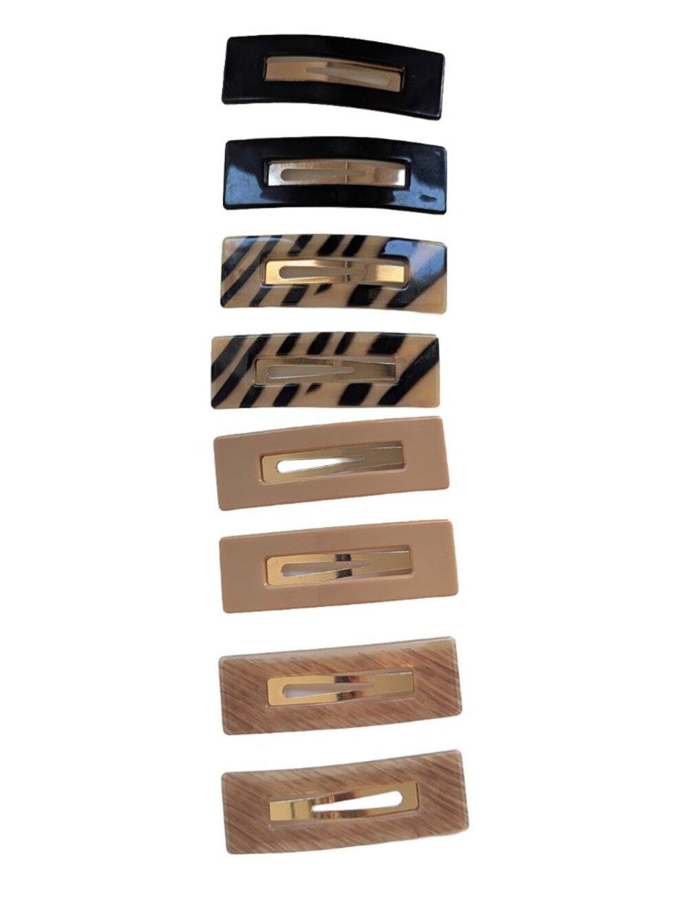 Set of 8 Neutral Hair Snap Clips